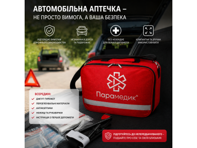 Склад автомобільної аптечки нового зразка
