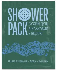 Пінна рукавиця одноразова з дерматологічним гелем – Shower Pack (сухий душ військовий з водою)