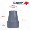 Наконечник для тростин гумовий Doctor Life сірий 22 мм 
