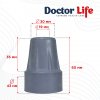 Наконечник для тростин гумовий Doctor Life сірий 19 мм