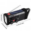 Портативне аварійне радіо Emergency Radio FM/AM/SW з ліхтарем 120Lm, SOS, сонячною панеллю та акумулятором 2000mAh